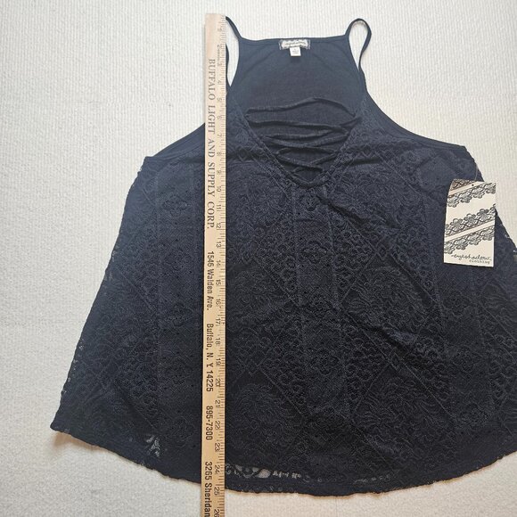 NWT eyeshadow black lace halter swing top - size Large - Picture 8 of 9